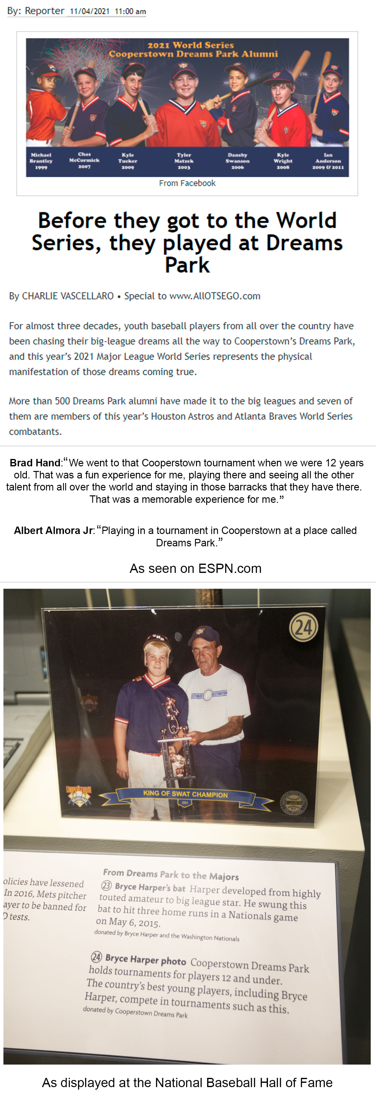 Cooperstown Dreams Park Testimonial